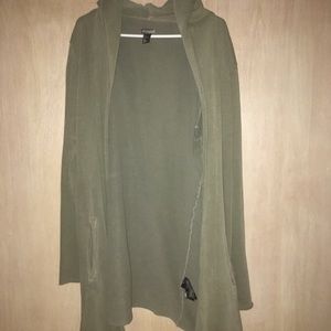 Olive green long cardigan